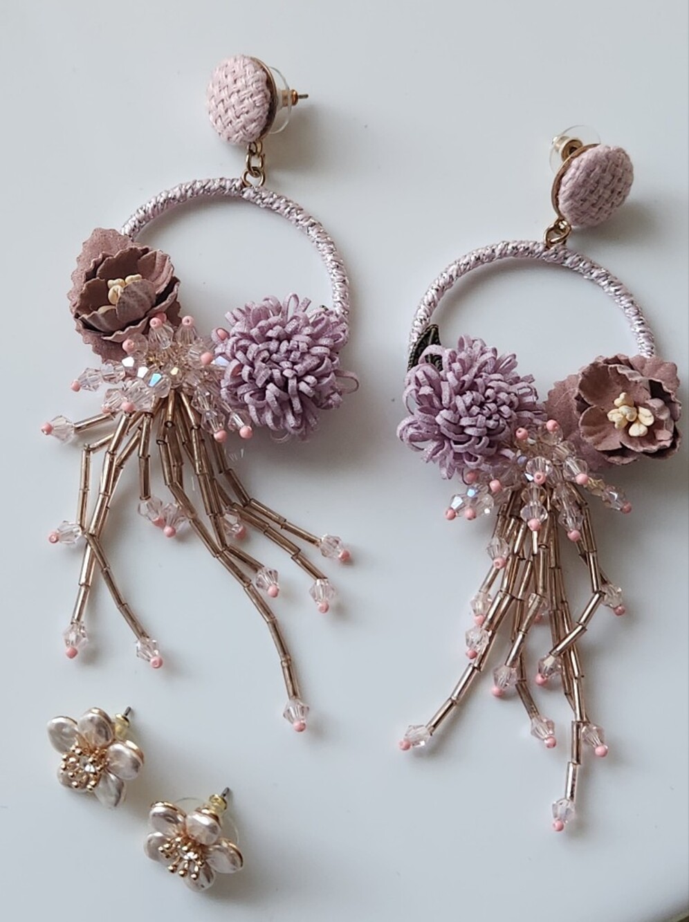 Two Pairs Of Pink Earrings
